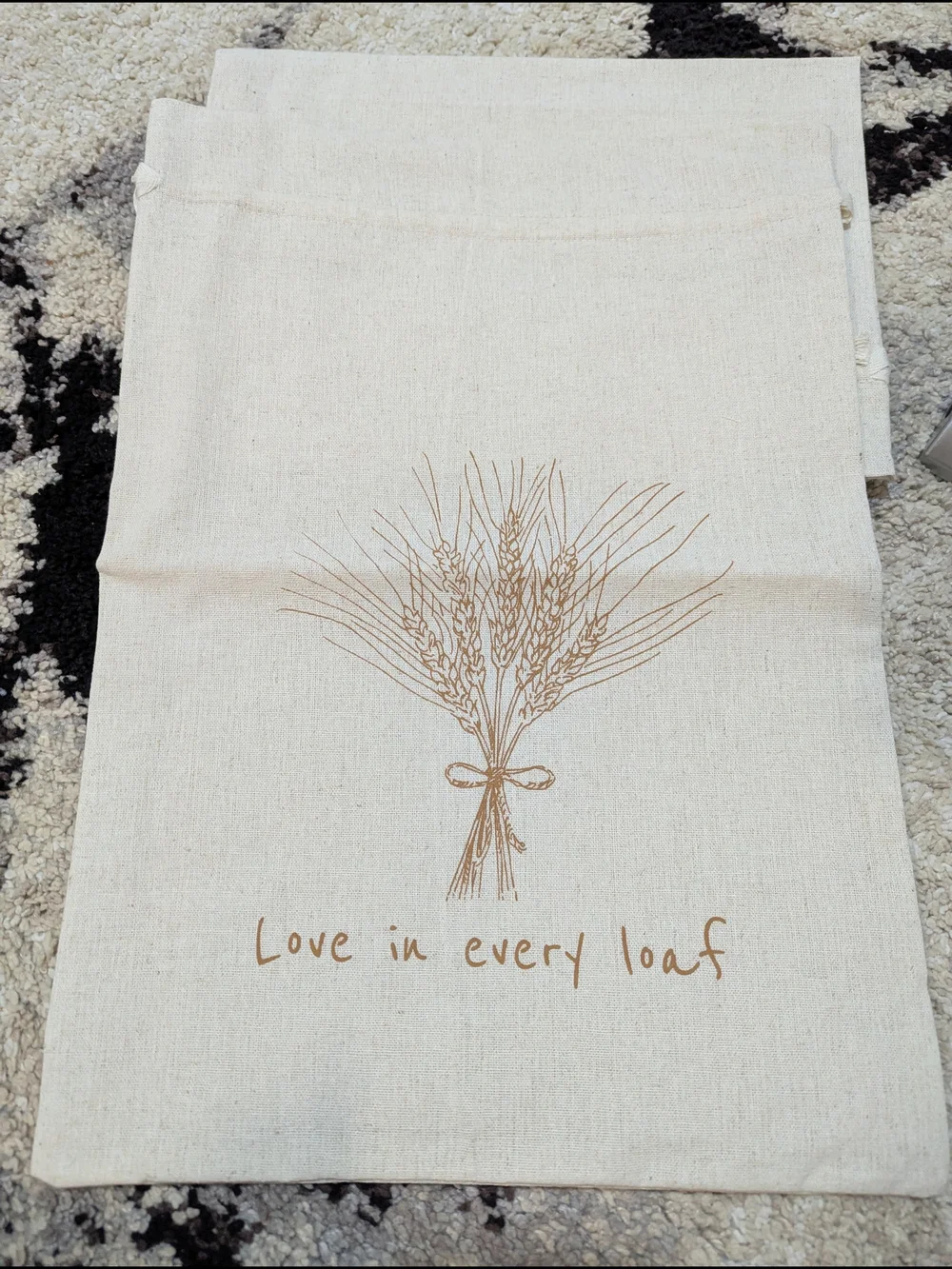 Cream Bread Bags & Bowl Cover